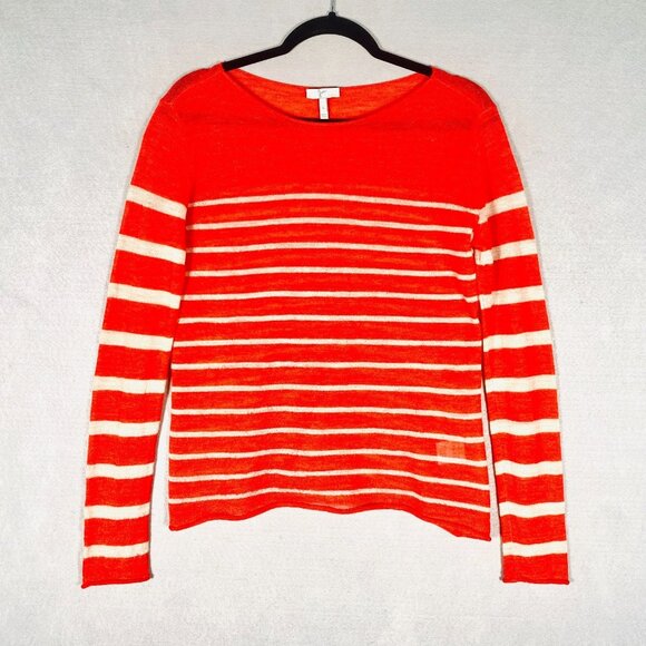 Joie Alpaca Sweater Womens S Orange Pullover Tunic Striped Colorful - Picture 1 of 11